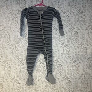 Burts Bees Blue Stripped Sleeper Size‎ 12 Months Footed 100% Organic Cotton